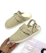 اسلیپر جلو بسته دو رکاب زنانه کرم - Image 2