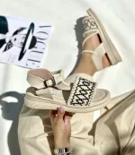 صندل کنفی مرواریدی زنانه