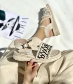 صندل کنفی مرواریدی زنانه - Image 2