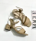 کفش مجلسی زنانه پاشنه دار رویه حصیری