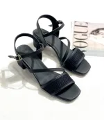 کفش مجلسی زنانه پاشنه دار رویه حصیری - Image 6