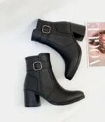 نیم بوت پاشنه دار ساده - Image 3