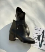 نیم بوت پاشنه دار زنانه مشکی - Image 3