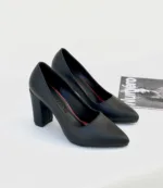 کفش مجلسی زنانه مشکی پاشنه مبلی - Image 3