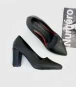 کفش مجلسی زنانه مشکی پاشنه مبلی - Image 2