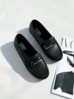 کفش کالج زنانه یراق لوزی (کرم٬مشکی)