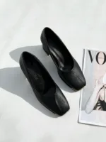 کفش زنانه پنجه طلا پاشنه شیش سانت - Image 3